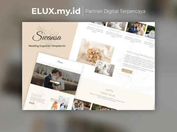 Detail Produk Swansa Wedding Elementor Template Kit Lifetime Unlimited Domain