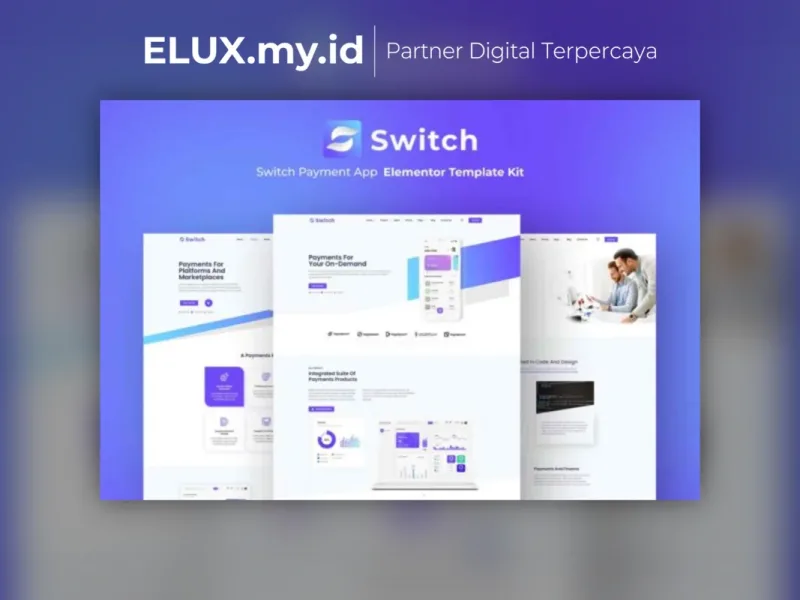 Switch Payment App Elementor Template Kit Tampilan Switch Payment App Elementor Template Kit Lifetime Unlimited Domain