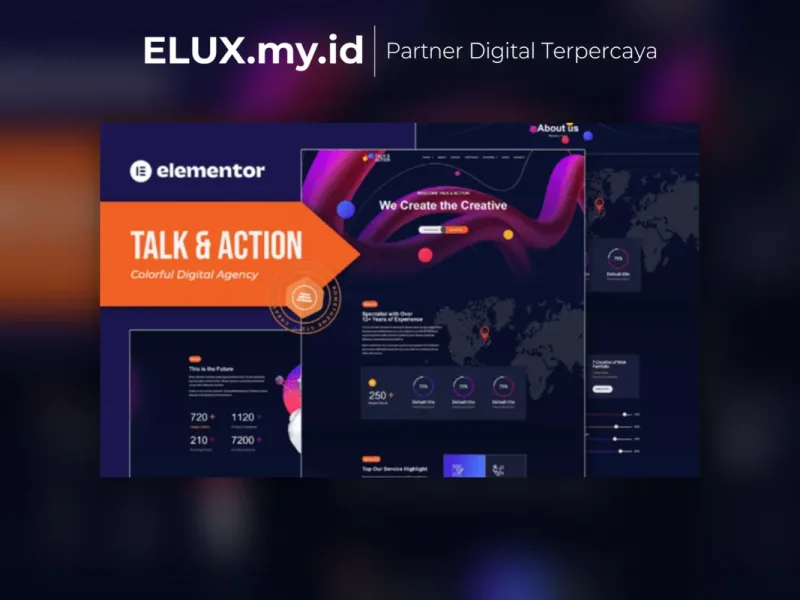 Talk Action Colorful Digital Agency Elementor Jual Talk Action Colorful Digital Agency Elementor Template Kit Lifetime