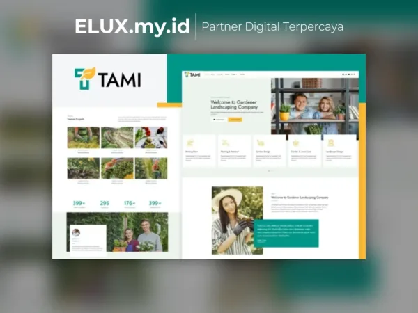 Jual Tami Landscape Gardening Elementor Template Kit Lifetime Unlimited Domain