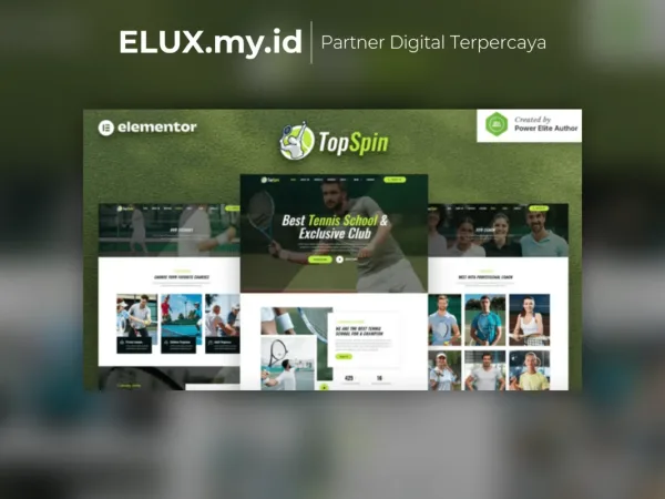 Jual Topspin Tennis School Sports Club Elementor Template Kit Lifetime