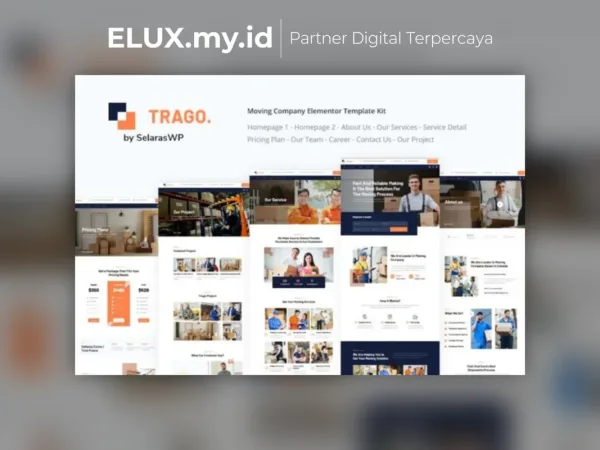 Jual Trago Movers Packers Service Elementor Template Kit Lifetime Unlimited