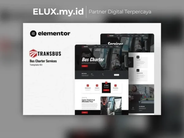 Tampilan Transbus Bus Charter Service Elementor Template Kit Lifetime Unlimited