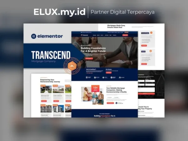 Detail Produk Transcend Mortgage Lending Elementor Template Kit Lifetime
