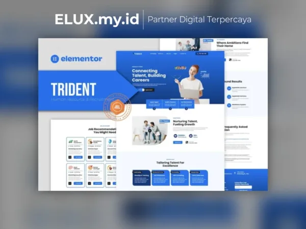 Marketplace Theme, Plugin & Template WordPress Premium Detail Produk Trident Human Resources Recruitment Agency Elementor Template Kit