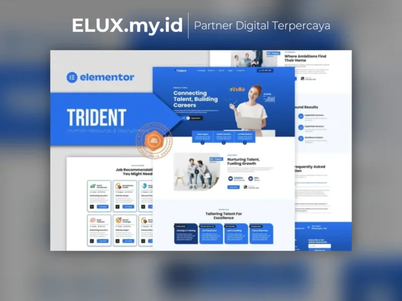 Detail Produk Trident Human Resources Recruitment Agency Elementor Template Kit