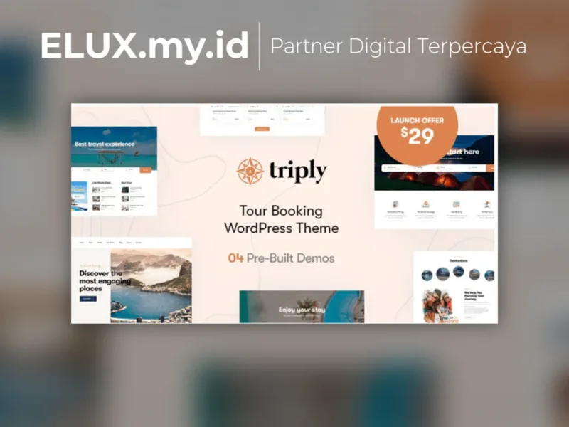 Lisensi Resmi Triply Tour Booking Wordpress Theme