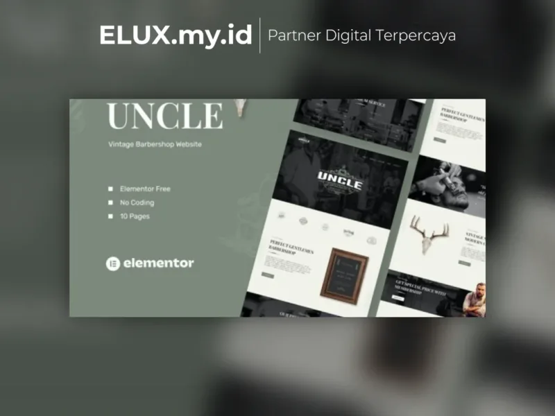 Uncle Barbershop Elementor Template Kit Lifetime Tampilan Uncle Barbershop Elementor Template Kit Lifetime Unlimited Domain