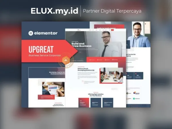 Foto Asli Upgreat Business Service Corporate Elementor Template Kit Lifetime