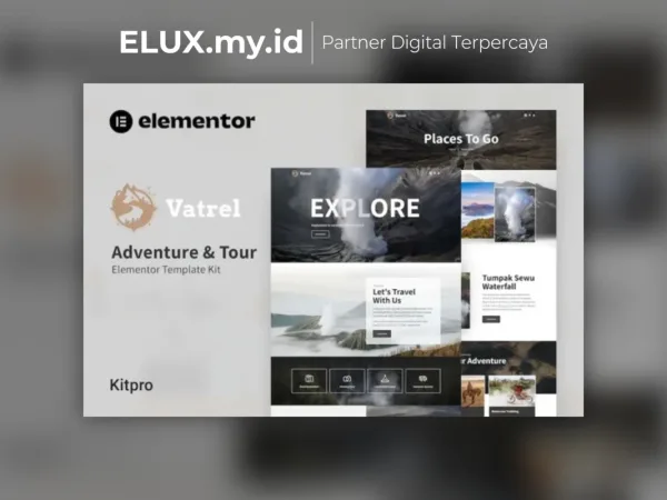 Foto Asli Vatrel Adventure Tour Elementor Template Kit Lifetime Unlimited Domain