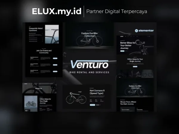 Tampilan Venturo Bike Rental And Services Elementor Template Kit Lifetime
