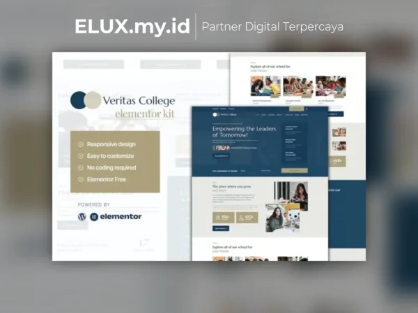 Tampilan Veritas University And School Elementor Template Kit Lifetime
