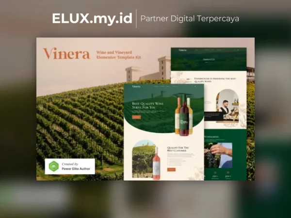 Detail Produk Vinera Wine Vineyard Elementor Template Kit Lifetime Unlimited