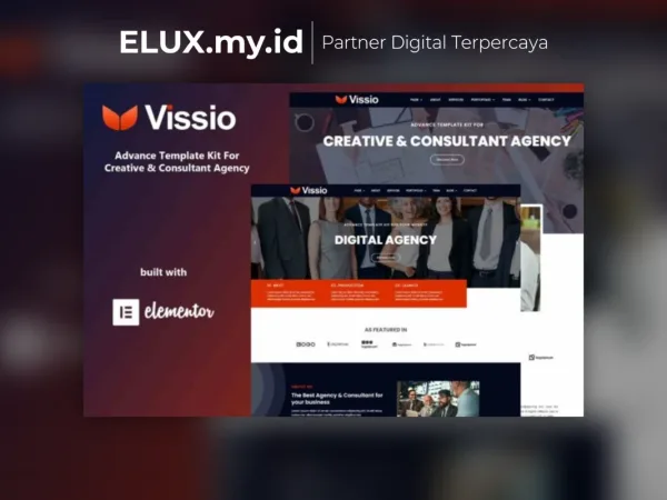 Foto Asli Vissio Business Elementor Template Kit Lifetime Unlimited Domain