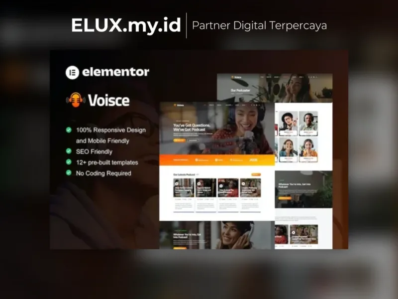 Voisce Podcaster Music Streaming Elementor Pro Foto Asli Voisce Podcaster Music Streaming Elementor Pro Template Kit Lifetime