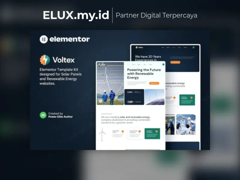 Voltex Solar Panels Renewable Energy Company Foto Asli Voltex Solar Panels Renewable Energy Company Elementor Template Kit