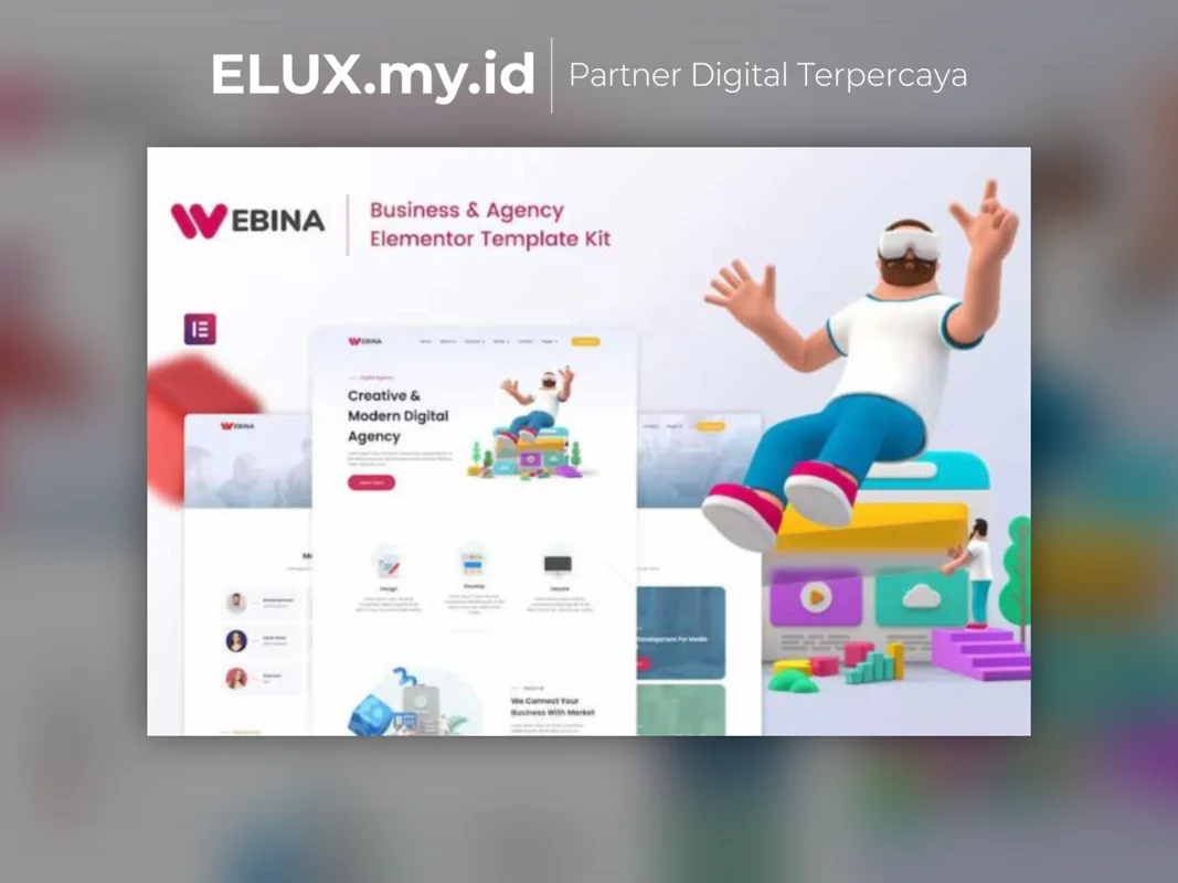 Marketplace Theme, Plugin & Template WordPress Premium Jual Webina Business Agency Startup Elementor Template Kit Lifetime Unlimited