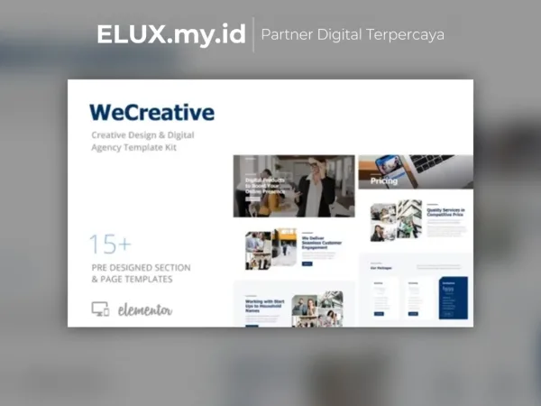 Jual Wecreative Digital Agency Elementor Template Kit Lifetime Unlimited Domain