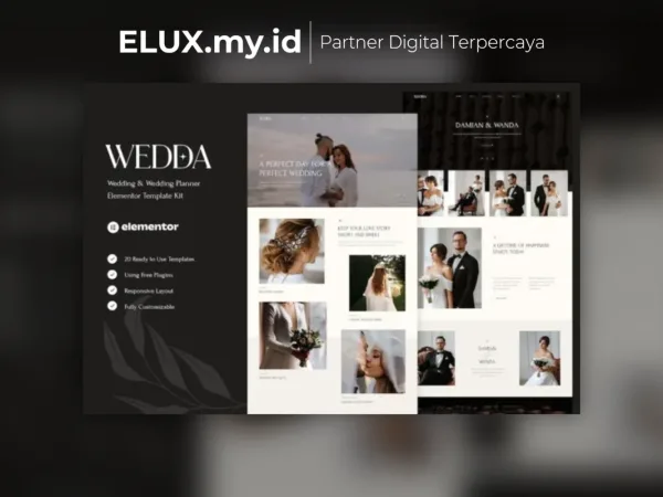 Jual Wedda Wedding Wedding Planner Elementor Template Kit Lifetime Unlimited