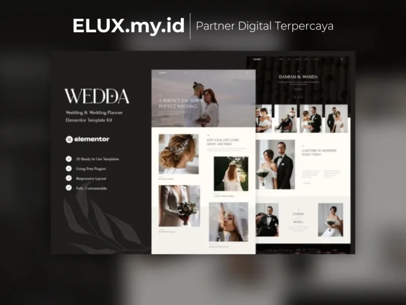 Wedda Wedding Wedding Planner Elementor Template Jual Wedda Wedding Wedding Planner Elementor Template Kit Lifetime Unlimited