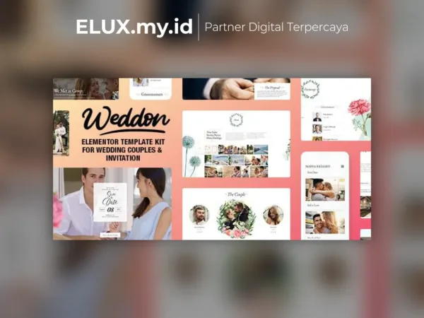 Jual Weddon Wedding Event Invitation Elementor Template Kit Lifetime Unlimited