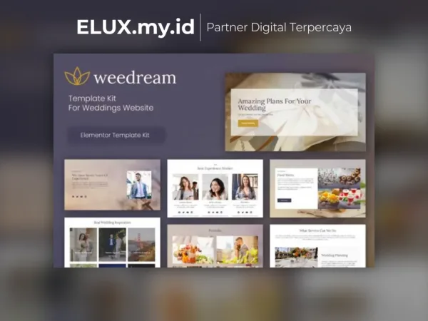 Jual Weedream Wedding Elementor Template Kit Lifetime Unlimited Domain