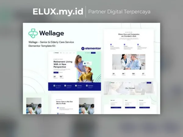 Foto Asli Wellage Senior Elderly Care Service Elementor Template Kit Lifetime