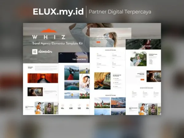 Foto Asli Whiz Travel Agency Elementor Template Kit Lifetime Unlimited Domain