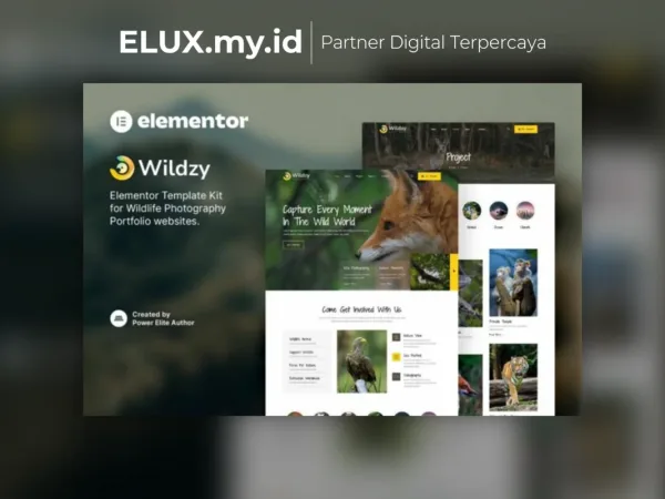 Foto Asli Wildzy Wildlife Photography Elementor Template Kit Lifetime Unlimited