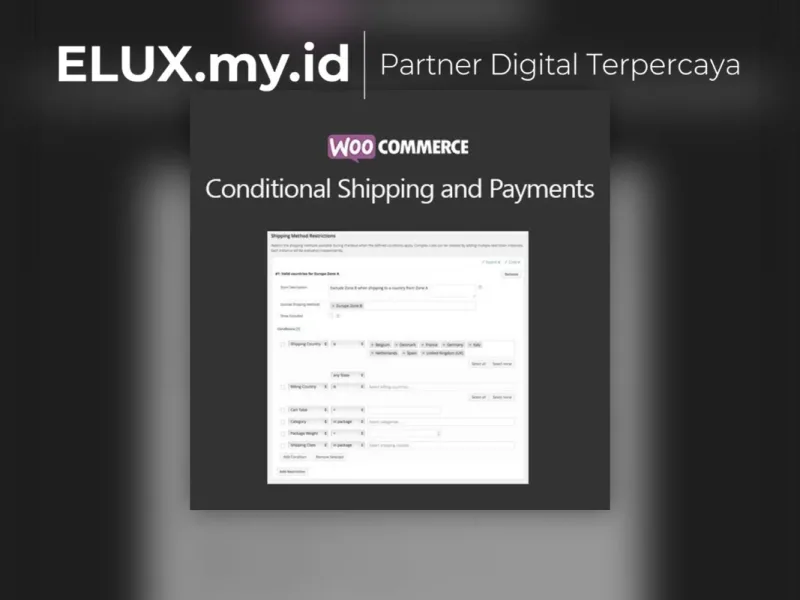 Woocommerce Conditional Shipping And Payments Jual Woocommerce Conditional Shipping And Payments Wordpress Plugin
