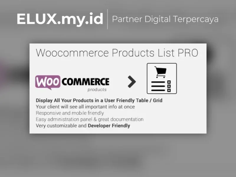 Lisensi Resmi Woocommerce Products List Pro Wordpress Plugin
