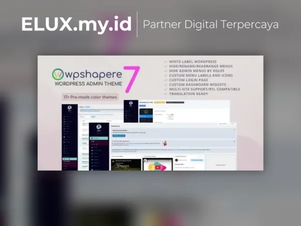 Lisensi Resmi Wpshapere Wordpress Admin Theme Wordpress Plugin