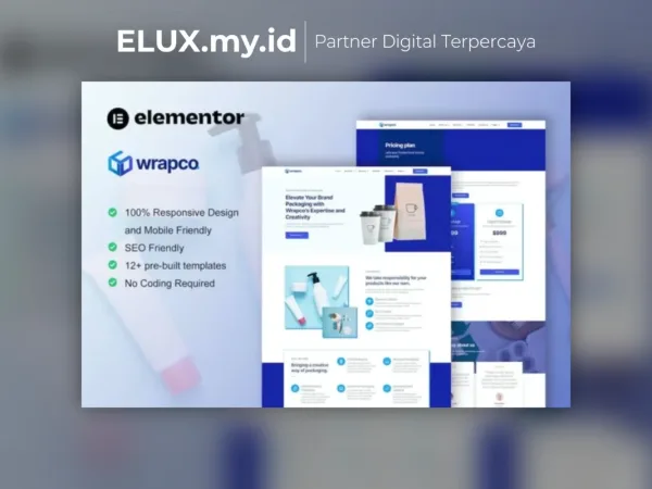 Lisensi Resmi Wrapco Packaging Company Elementor Template Kit Lifetime