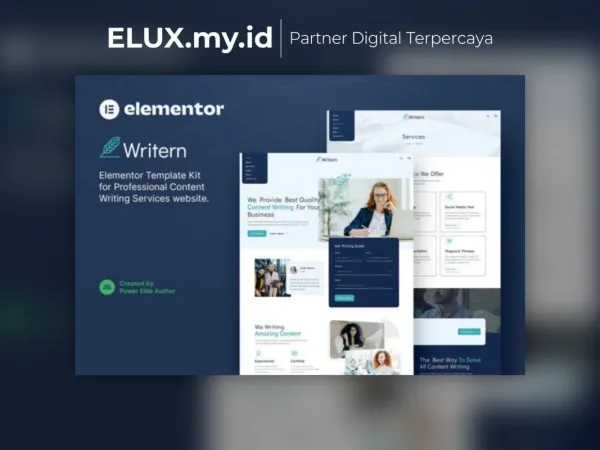 Foto Asli Writern Content Writing Services Elementor Template Kit Lifetime