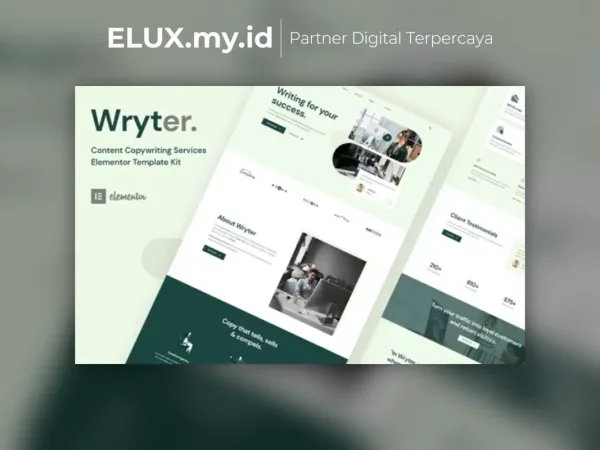 Detail Produk Wryter Content Copywriting Services Elementor Template Kit
