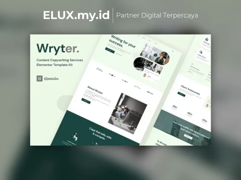 Detail Produk Wryter Content Copywriting Services Elementor Template Kit