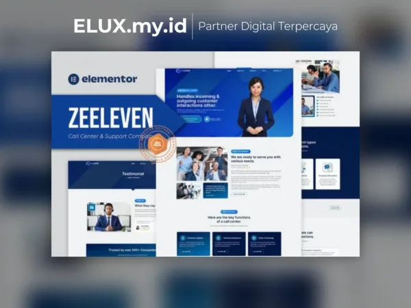 Jual Zeeleven Call Center Support Company Elementor Template Kit Lifetime