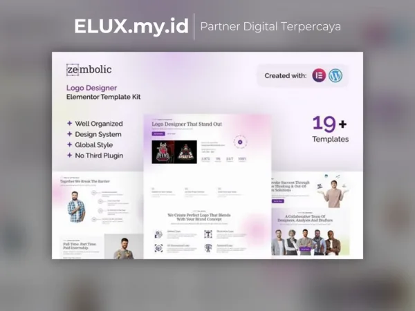 Marketplace Theme, Plugin & Template WordPress Premium Foto Asli Zembolic Brand Design Agency Elementor Template Kit Lifetime