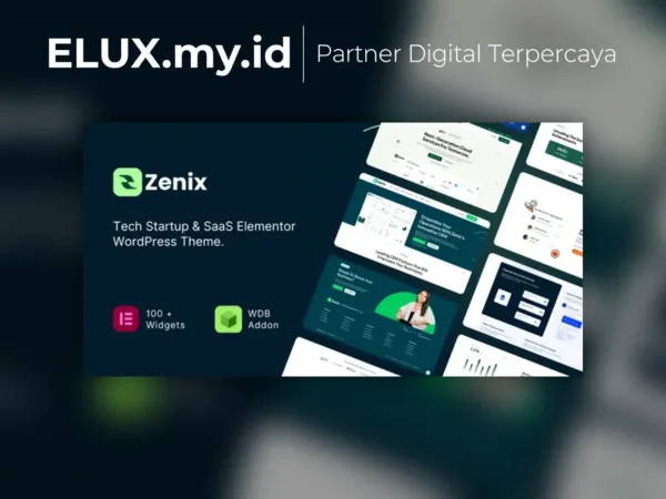 Lisensi Resmi Zenix Tech Startup Saas Elementor Wordpress Theme