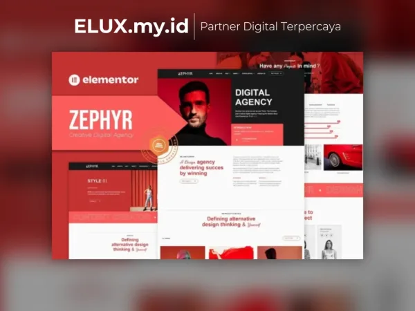 Tampilan Zephyr Creative Digital Agency Elementor Template Kit Lifetime
