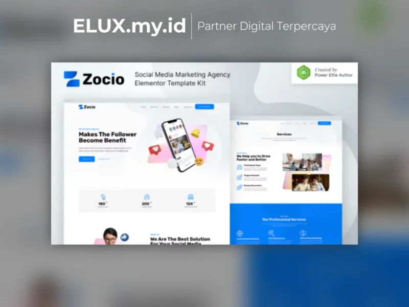 Zocio Social Media Marketing Agency Elementor Lisensi Resmi Zocio Social Media Marketing Agency Elementor Template Kit