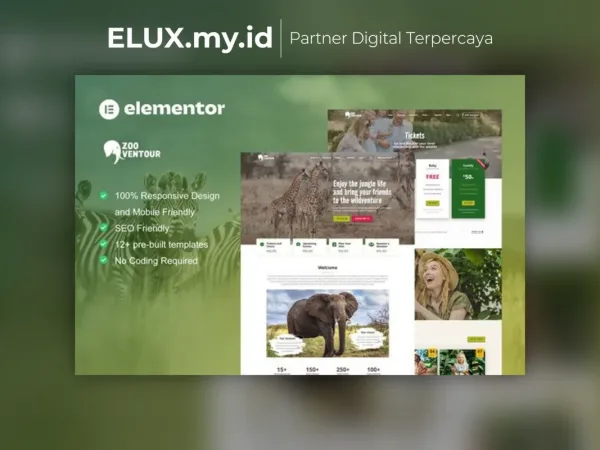 Detail Produk Zooventour Safari Zoo Elementor Pro Template Kit Lifetime