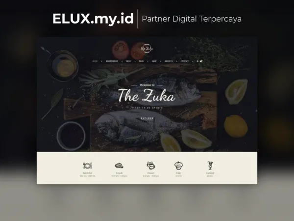 Detail Produk Zukares Restaurant Cafe Food Elementor Template Kit Lifetime